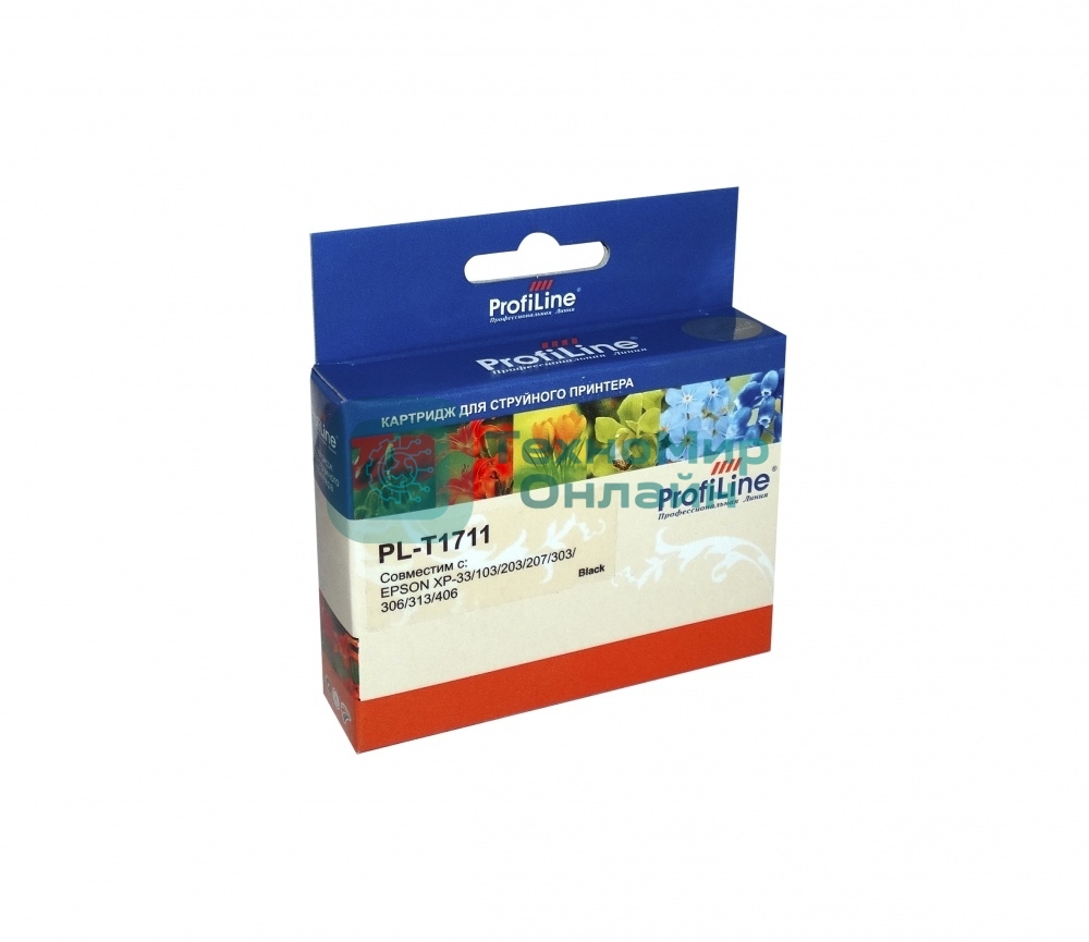 Картридж струйный ProfiLine PL-T1711 для Epson XP-33/103/203/207/303/306/313/406 экономичный повышенной емкости Black водн