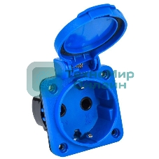 Розетка панельная MAGNUM 2P+PE 16А IP54 РП12-3 с защ. крышкой с заземл. син. IEK PSN71-016-3-2-54-K07