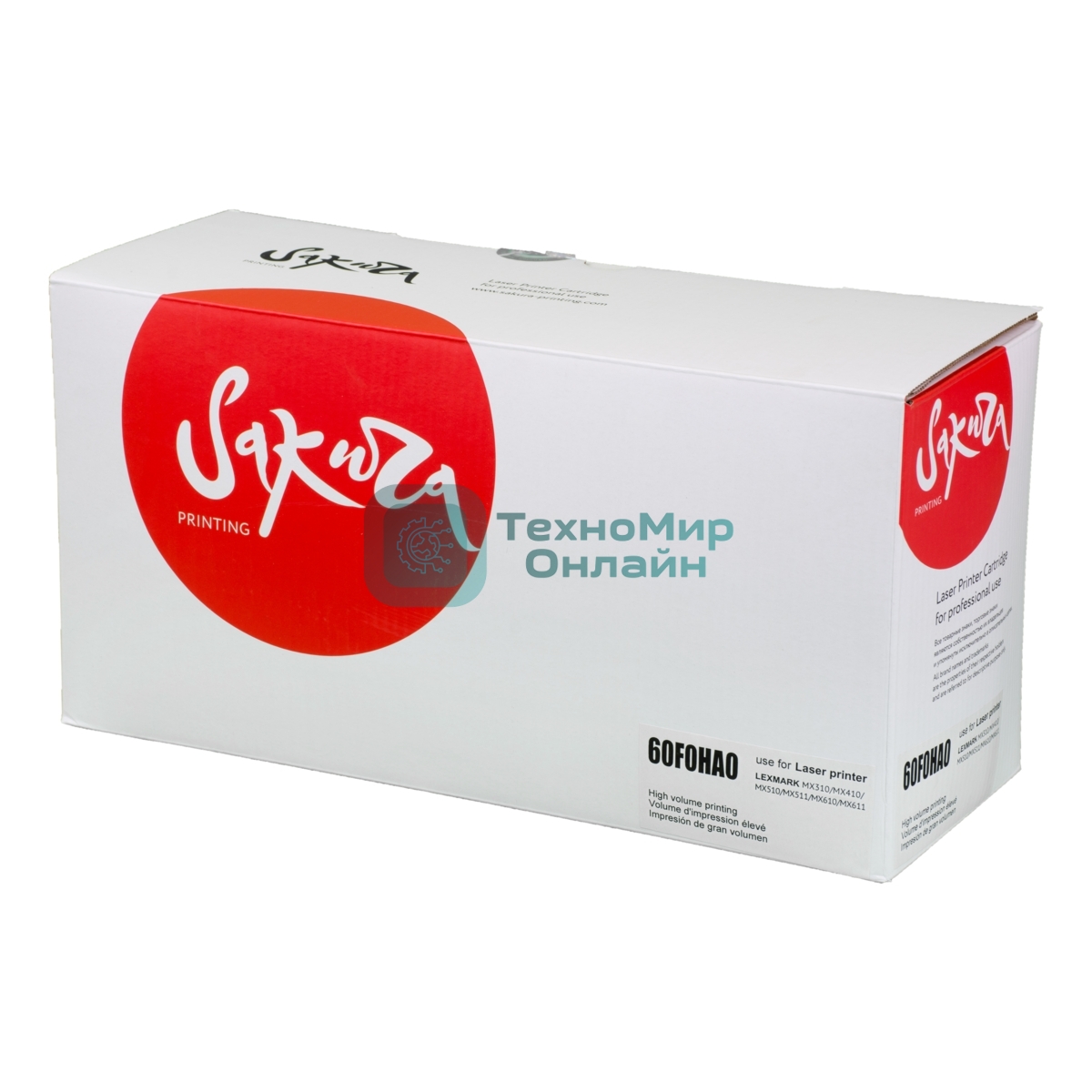 Картридж лазерный Sakura 60F0HA0 для Lexmark MX310/410, черный, 10 000 к.