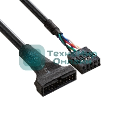 Кабель-переходник USB 2.0-USB 3.0 ExeGate EX-CC-U3U2-0.15 (9pin(F)/19pin(M), 0,15м)