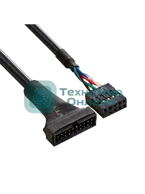 Кабель-переходник USB 2.0-USB 3.0 ExeGate EX-CC-U3U2-0.15 (9pin(F)/19pin(M), 0,15м)