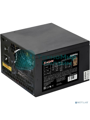Блок питания ExeGate 800PPH-OEM (EX282156RUS-OEM), 800Вт, 80 PLUS Bronze, 120мм, черный