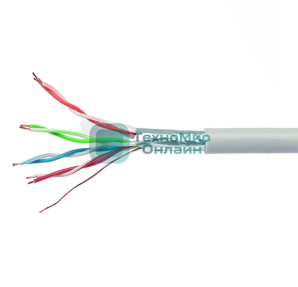 Кабель Cablexpert FPC-6057-4-CU/100, FTP indoor 4x2x0.57, медный, кат.6, однож., 100м, box, серый