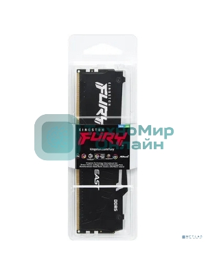 Оперативная память Kingston Fury Beast Black, DDR5, 32Gb (1x32 GB), 5200 MHz, CL40, радиатор, RGB, черный