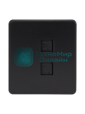 Розетка Kranz ROUND компьютерная двойная RJ45+RJ45 кат6 с/у оникс