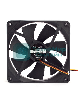 Вентилятор для корпуса Gembird черный, 140 мм, 2000 об/мин, 25.5 дБ, 3 pin