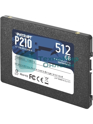 Накопитель SSD Patriot P210, 512Gb, SATA III, 2.5