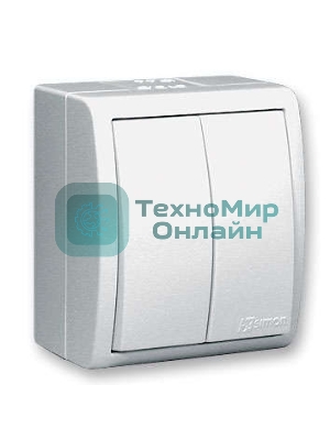 Выключатель 2-кл. ОП Simon15 10А IP54 белый Simon 1594398-030