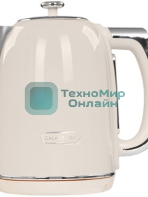 Чайник электрический Galaxy Line GL 0359 1.7 л, 2200 Вт, белый корпус: нерж.сталь/пластик