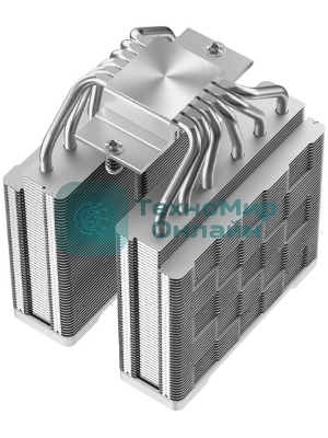 Кулер для процессора DEEPCOOL AG620 G2 WH LGA1954/1851/1700/AM5/AM4 (9шт/кор, TDP 270W, PWM, DUAL Black Fan 120mm, 6 тепл. трубок, белый) RET