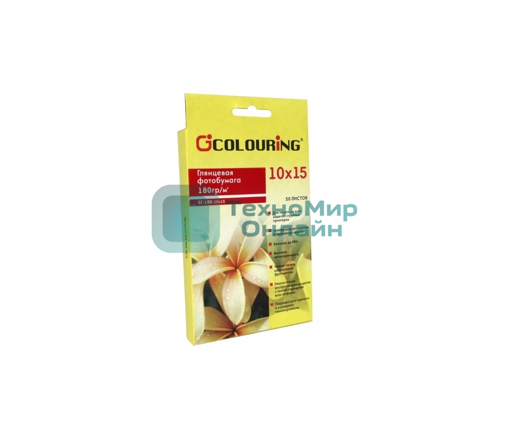 Фотобумага CG-БГ-180-10х15-50 глянцевая, 180 г/м2, 10х15см, 2880 dpi 50л