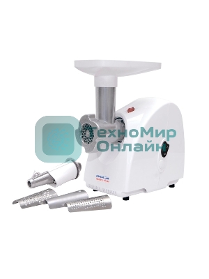 Мясорубка электрическая Аксион М32.04 белый, 1500 Вт, 1.7 кг/мин, защита от перегрузки, насадки - 2