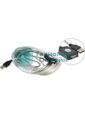 Кабель AM/AF USB2.0 10м AOpen удлинитель активный(с усилителем) USB2.0-repeater, ACU823-10M