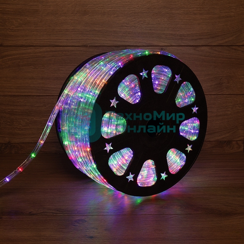 Дюралайт Neon-night LED, свечение с динамикой (3W) - мульти (RYGb), 24 LED/м, бухта 100м