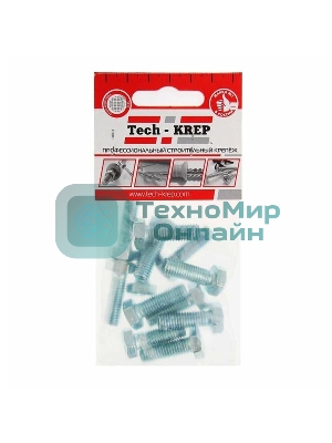 Болт М8х25 с шестигранной головкой цинк. DIN 933 (уп. 12 шт) класс прочности 8.8. пакет Tech-Krep 102968