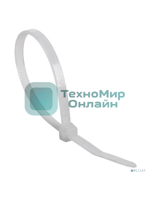 Хомут-стяжка нейлоновая многоразовая Rexant 200x7,5 мм, белая, упаковка 100 шт.