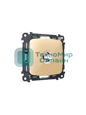 Комплект механизма TV розетки SAT 5-2400MHz 3.5dB OMEGA Шампань QUANT (OP6130, VM215) MO613050