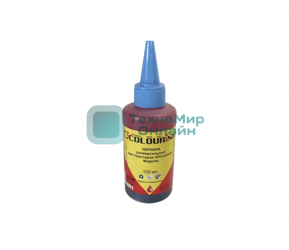 Чернила Colouring для принтеров HP/Lexmark универсальные Magenta 100 мл водн