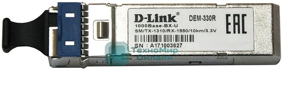 Трансивер D-Link 330R/10KM/A1A WDM SFP 1x1000Base-BX-U Tx:1310nm Rx:1550nm