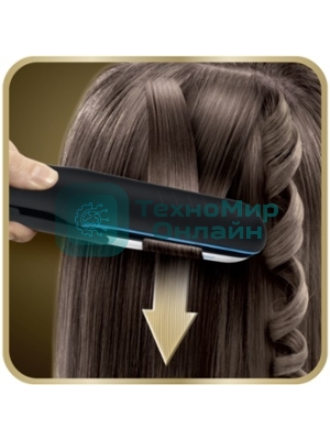 Выпрямитель для волос Rowenta Liss&Curl Ultimate shine SF6220D0 черный/металлик, 25 мм, 230 °C, 5 режимов