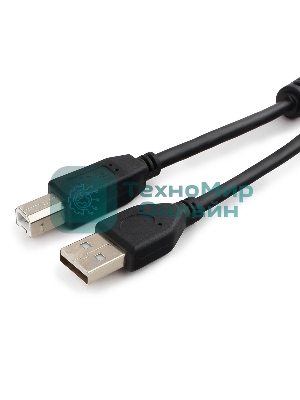Кабель USB2.0 Pro Cablexpert CCF2-USB2-AMBM-6, AM/BM, 1.8м, экран, 2феррит.кольца, черный, пакет