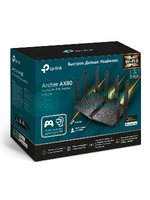 Двухдиапазонный роутер Wi-Fi 6 TP-Link Archer AX80 AX6000 с портом 2,5 Гбит/с