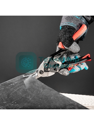 Ножницы по металлу Matrix, 250 мм, левые, обрезиненные рукоятки