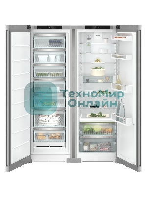 Холодильник Liebherr Комбинация XRFsf 5225-22 001 (SFNsfd 5227-22 001 +SRBsfc 5220-22 001) серебристый двухкамерный 377/271л морозилка сбоку, Side by Side