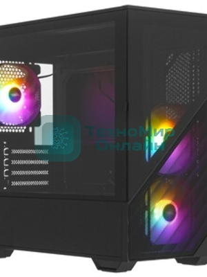 Компьютерный корпус 1STPLAYER DK D7 черный mATX 3x120мм LED fans D7-BK-3F1