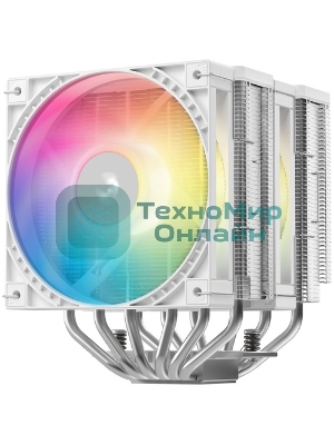 Кулер для процессора DEEPCOOL AG620 G2 WH LGA1954/1851/1700/AM5/AM4 (9шт/кор, TDP 270W, PWM, DUAL Black Fan 120mm, 6 тепл. трубок, белый) RET