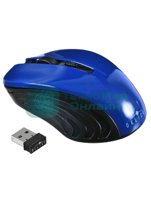 Мышь беспроводная Oklick 545MW черный/синий, 1600 dpi, радиоканал, USB, кнопки - 4