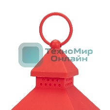 Декоративный фонарь Neon-night со свечкой, красный корпус, размер 10,5х10,5х24см, теплый белый