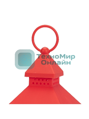 Декоративный фонарь Neon-night со свечкой, красный корпус, размер 10,5х10,5х24см, теплый белый