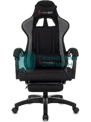 Кресло Zombie Shadow черный/серый, ткань, подставка для ног