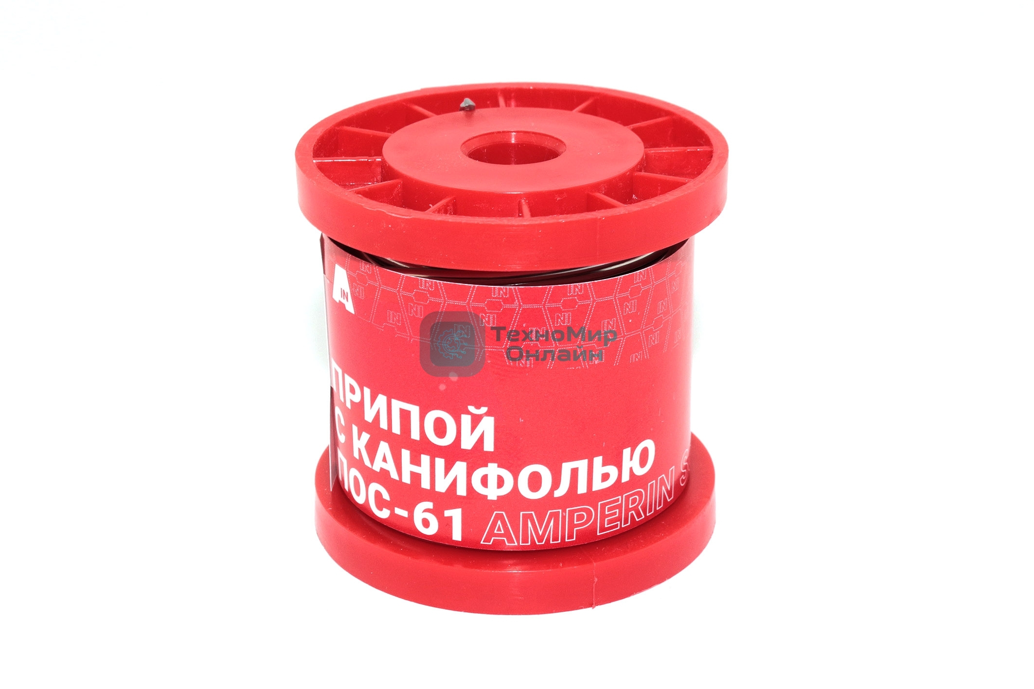 Припой с канифолью ПОС-61 Amperin S61-210R диаметр 2 мм 100 г.