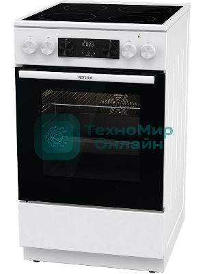Плита электрическая Gorenje GEC5C61WG белый, конфорок 4 электрических, духовка 70 л, 50 см x 85 см x 59.4 см (без крышки)