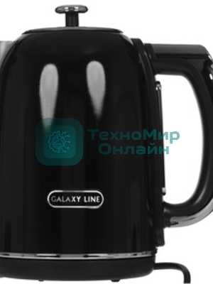 Чайник электрический Galaxy Line GL 0360 1.7 л, 2200 Вт, черный корпус: нерж.сталь/пластик
