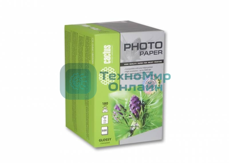 Фотобумага Cactus CS-GA6180500 глянцевая A6 180 г/м2 500 листов