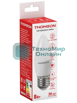 Лампа светодиодная Hiper THOMSON LED CANDLE 8W 670Lm E27 4000K TH-B2022