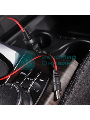 Автозарядка с индикатором Rexant (разъем 2.1х5.5) (АЗУ) шнур прямой 1.5 м