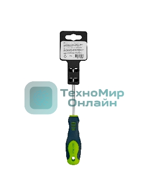 Отвертка Сибртех, SL5,0 х 100 мм, CrV, двухкомпонентная рукоятка