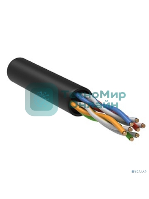 Кабель связи ITK витая пара U/UTP, cat.5e 4х2х24AWG solid, LDPE, 305м, черный