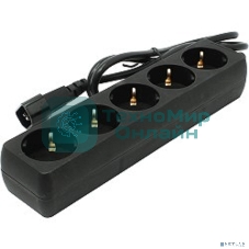 Сетевой фильтр для ИБП ExeGate EX221201RUS SPU-5-1.2B (5 розеток, 1.2м, UPS вилка IEC320-C14, черный)