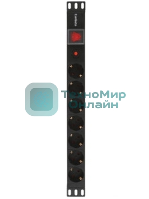 Блок розеток горизонтальный ExeGate ServerPro PDU-19H702 Al-7S-C14-SW-O, 19
