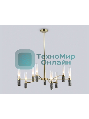 Люстра Ambrella light LH53355/9 GD/CL/WH золото/прозрачный/белый G9*9 max 40W D850*890