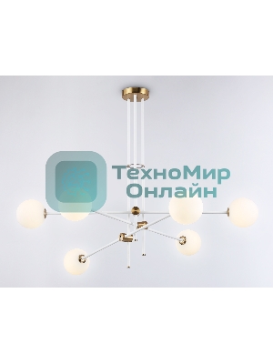 Светитльник Ambrella Light TR2521/6 WH/BS белый/латунь G9/6 max 10W D970*750