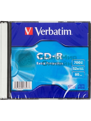 Диск CD-R Verbatim 700Mb 52x Slim case (200шт) (43347)