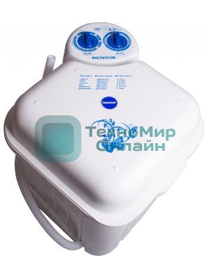 Стиральная машина Renova WS-35E белый, загрузка вертикальная 3,5 кг, без отжима, класс: А