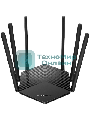 Роутер Mercusys AC1900 Wireless AC Gigabit Router, 600 Mbps at 2.4 GHz + 1300 Mbps at 5 GHz, 6×5dBi Fixed External Antennas with Beamforming, 2× G LAN Ports, 1× G WAN Port, Access Point Mode, 3X3 MU-MIMO, Parental Controls, Guest Network, Smart Connect