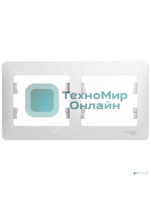 Рамка 2-м Glossa горизонт. белый SchE GSL000102